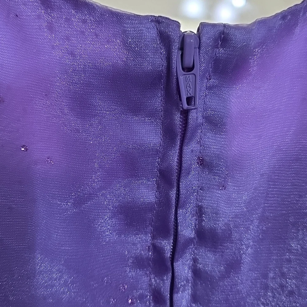 Disney Sophia The First Girl's Purple Party Dress Sparkly Lined Zips 6/6X *READ*